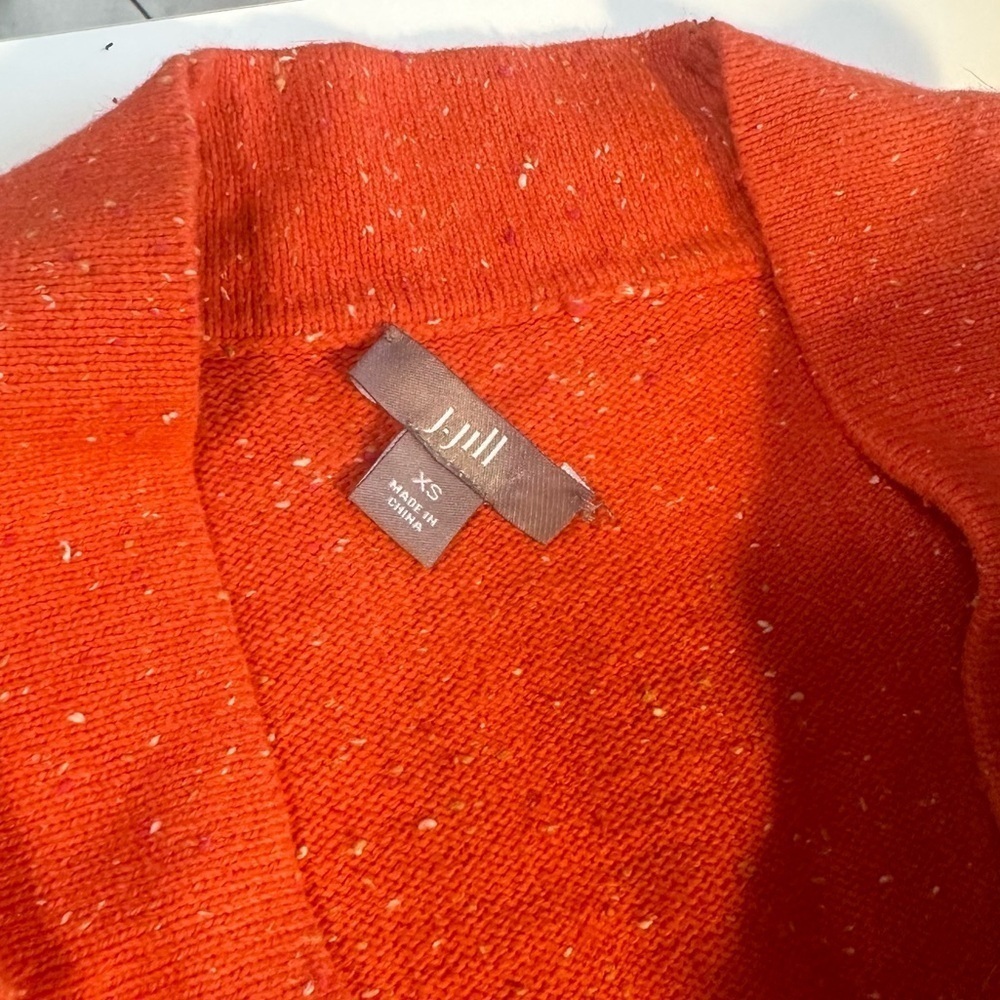 J.Jill Speckle Cardigan XS Women Orange
Angora Rabbit Hair Cotton Blend - Picture 3 of 8